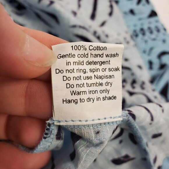 Lola Australia Womens Ruffled Midi Dress Size XS Blue Tropical Beach Peasant - Picture 5 of 12